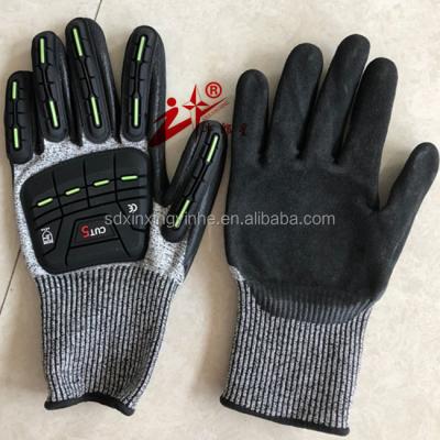 China Anti Cut TPR Sew Anti Cut Back Liner Impact Work Mechanical Gloves for sale