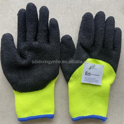 China Palm Coated CE Polyester Knit Palm Coated Thermal Work Gloves for sale