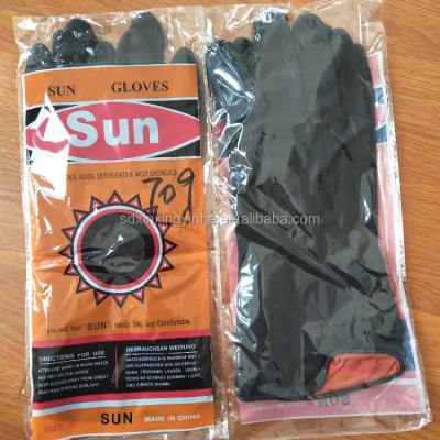 China Breathable Black Rubber Safety Gloves Sun Flower To Stock for sale