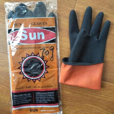 China Breathable Sun Brand Black Latex Gloves for sale