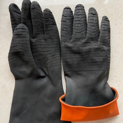 China Breathable Anti Slip Resistant Rough Palm Rubber Gloves for sale