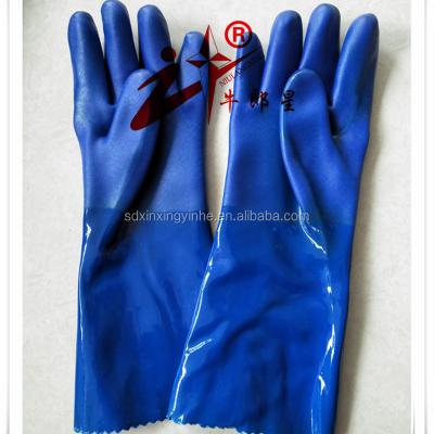 China Sandy Finish Palm PVC Long Chemical Work Gloves for sale