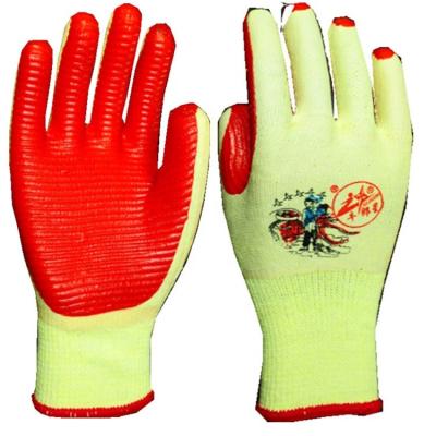 China Work protection XINXING YINE IT BACK GLOVES FACTORY TC COATING 100% FILM RUBBER GLOVES with latex coating on the back for sale