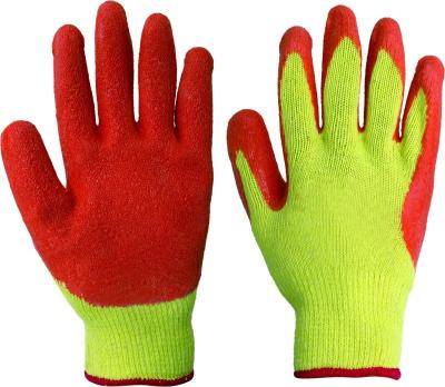 China Red cotton liner+nature latex latex coated working glove for sale