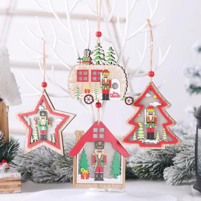 China Christmas Ornaments Christmas Nutcracker Christmas Decorations Chic Wooden Walnut Soldiers Glowing Ornaments for sale