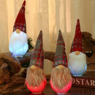 China Festival Stuff Christmas Lights Santa Mini Gnome Figurine Plush Doll Decorative Hanging Hanging Ornament for sale