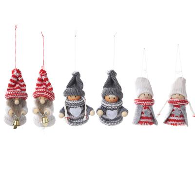 China Christamas Decoration A Pair Cute Knitting Puppet Doll Christmas Tree Pendants Hanging Creative Ornaments for sale