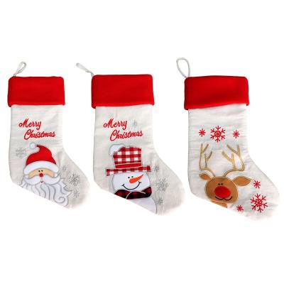 China Exquisite Wholesale Cheap Soft Xmas Snowflake Christmas Decoration Gift Hanging Stockings for sale