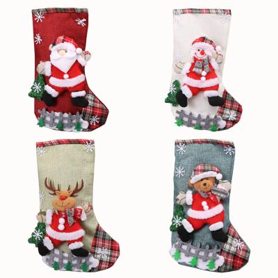 China Santa Snowman Elk Christmas Tree Socks Christmas Gift Stocking Wholesale Christmas Stockings for sale