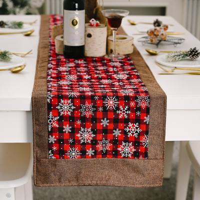 China Stripe Christmas Table Runner Mat Tablecloth For Home Party Table Decoration for sale