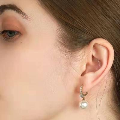 China FASHIONABLE Fashion Accessories Korea Women 925 Sterling Silver Plated Simple Baroque Freshwater Pearl Earrings Hot Sale Products for sale