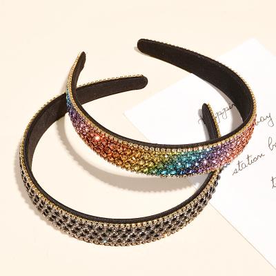 China Hair Compression Band Fashion Personality Hair Circle Diamond Headband Total Wide Edge Hair Accessories for sale