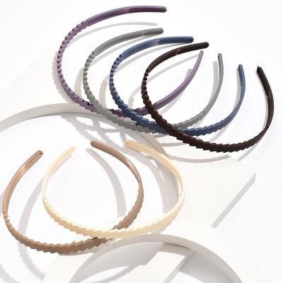 China Factory Direct Wavy Press Hair Look Hair Accessories Scrub Hair Circle Hair Band Candy Color Headbands For Women for sale