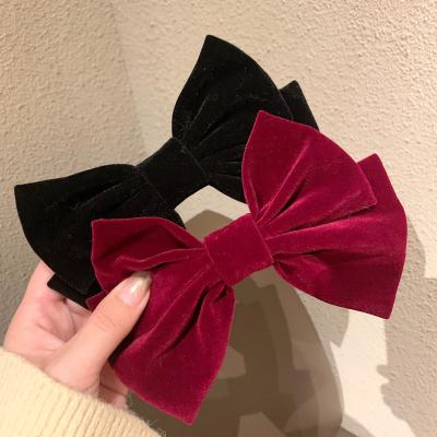 China Women Hair Decoration Hair Clip Vintage Bow Hair Accessories Velvet Korean Hair Accessories BORDER PATTERNS NEW for sale