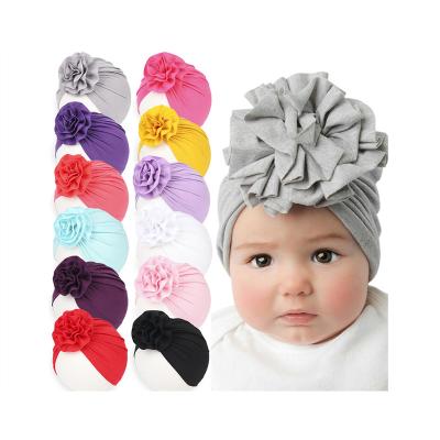 China High End Fashion Children's Hair Accessories Solid Color Big Flower Soft Headband Baby Hat for sale