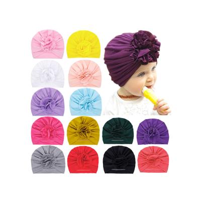 China New Fashion Premium Quality Children's Headwear Solid Color Bow Pleated Baby Skin-Friendly Slouchy Hat for sale