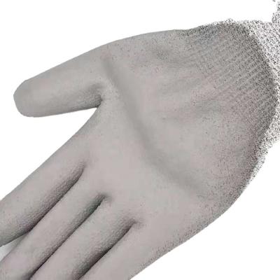 China Cut Resistant HPPE Material With PU Coating Hand Protection Gloves Level 5 Cut Resistant Working Gloves for sale