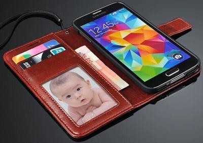 中国 カード スロット/写真のホールダーが付いているカスタマイズされた PU の革 Samsung S4 の札入れの箱 販売のため