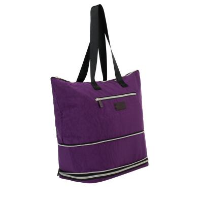 China Convenient price cheap polyester customize eco shopping portable packing able to shrink into a handle bag for sale