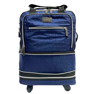 China Quality Polyester Travel Bags Convenient Popular Outstanding Luggage Suitcase Portable Tote Bag With Wheels for sale