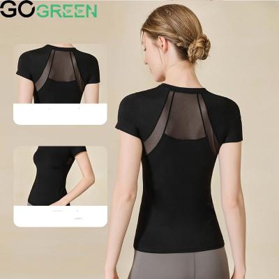 China Breathable Short Sleeve Yoga Plus Size Crop Backless Outdoor Workout Suit Active T-Shirt Women Fail Top for sale