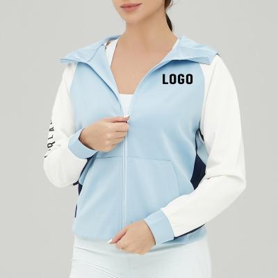 China Breathable Custom Zipper Long Sleeve Yoga Jackets Plus Size Workout Wear Gym Coat Yoga Zipper Running Jackets for sale