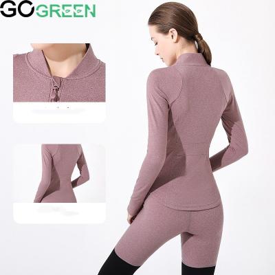 China Breathable Plus Size Light Fitness Solid Color Woman Yoga Activewear Sportswear Eco Friendly Recycled Women Jacket for sale