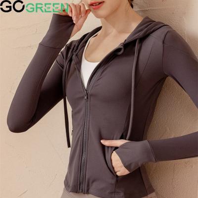 China Front Zipper Net Yarn Eco Friendly Yoga Set Breathable Recycled Fitness Yoga Sets Activewear Sportswear Women Jacket for sale