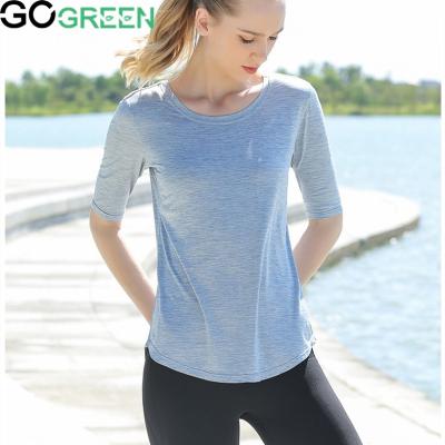 China Breathable Quick Dry Ladies Yoga Sets Yoga Long Suit Active Women's Workout T-Shirt Outdoor Wear Workout for sale