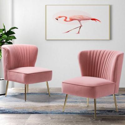 China 2022 Nordic Modern Simple Lazy Living Room Modular Cheap Leisure Metal Sofa Pink Accent Chair for sale