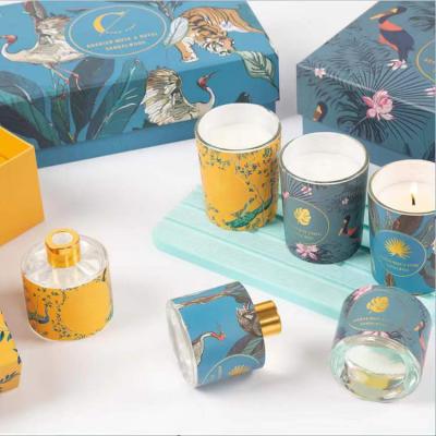 China Birthdays Gift Box Soy Wax Aromatherapy Essential Oil Sparkler Holiday Home Fragrance Candle Set Essential Box for sale