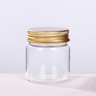 China High Quality Hot Selling Small Glass Bottle 50ml Honey Food Jam Jar Glass Bottle With Aluminum Cap for sale