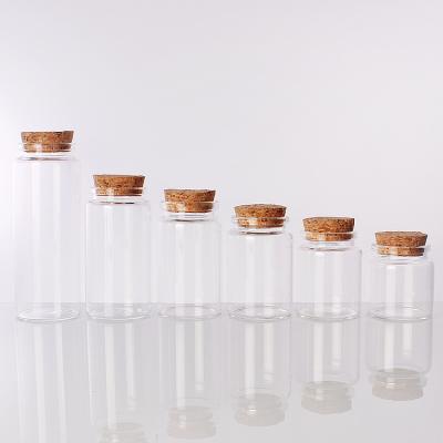 China Gift & Craft Ready To Ship 47 Diameter 50ml Decorative Mini Borosilicate Glass Bottle With Cork Or Aluminum Screw Cap for sale