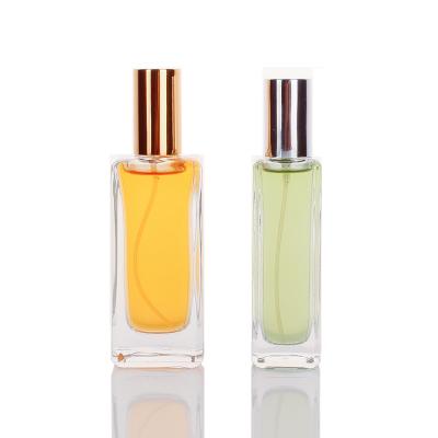 China Cosmetic Custom Square Perfume Glass Perfume Bottle Empty Clear Perfume Spray Bottle 30ml 50ml for sale