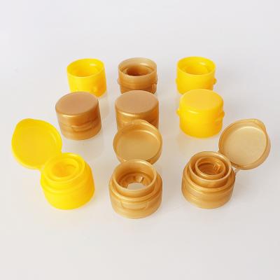 China Non Spill Factory Customized 29mm Plastic Pull Ring Cap Flip Flip Cap For Glass Oil Bottle for sale