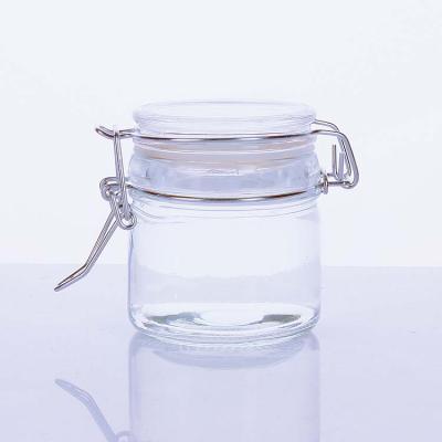 China Food Wholesale 100ml Jam Honey Snap Glass Jar With Lid Glass Candy Storage Glass Jar for sale