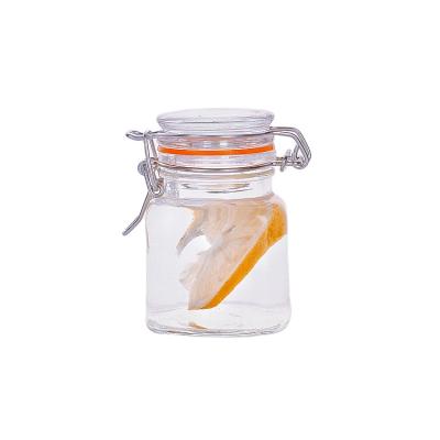 China Wholesale 100ml Food Sealed Jam Honey Jar Storage Glass Jar With Buckle Lid for sale