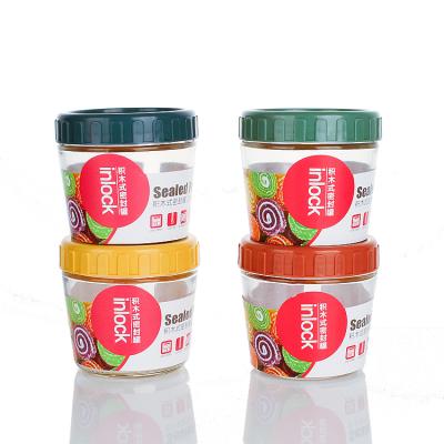 China Wholesale Custom Food Jam 260ml Honey Bottle Kitchen Storage Glass Sealed Jar With Colorful Plastic Lid for sale