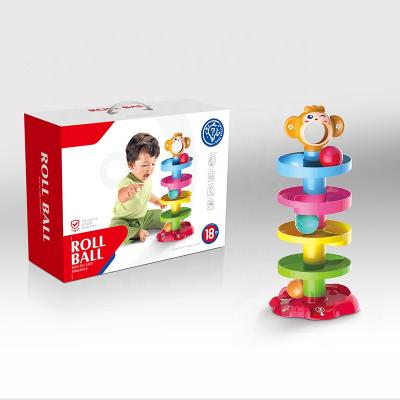 China Funny Happy Marble Run STEM Rolling Ball Happy Stacking Toys For Toddler Children 18*18*40cm for sale