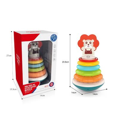 China Early Educational Music And Lights Folds Stacking Rolling Ball Toys For Children 16*15.5*27cm for sale