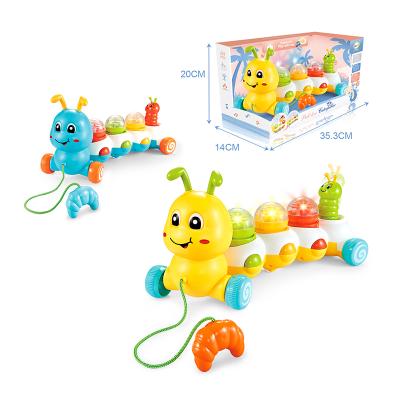 China Mini Baby Pull Line Educational Music Animal Toys Play Game With Sound Lights 35.3*20*14cm for sale