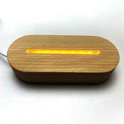 China FREE SAMPLE DIY USB LED Modern Handmade Wooden Lamp Night Light Base Solid Wood Stand for sale