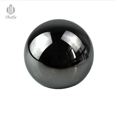 China Europe DILU Plated Colored Black Solid Color Crystal Globe Sphere Glass Balls Gray Crystal Ball Glass Feng Shui For Home Decoration for sale