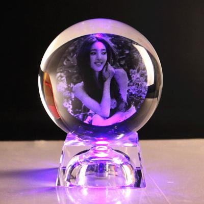 China Europe wholesale home decoration transparent 3d laser K9 60mm 80mm 100mm Crystal Ball for sale