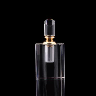 China Luxury beveled transparent capsule perfume personal care crystal bottle for perfume oil for sale