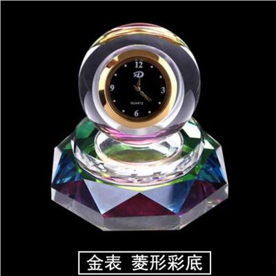 China Europe Crystal Automobile Perfume Bottle Base Decorative Crystal Ball Clock Car Ornaments for sale