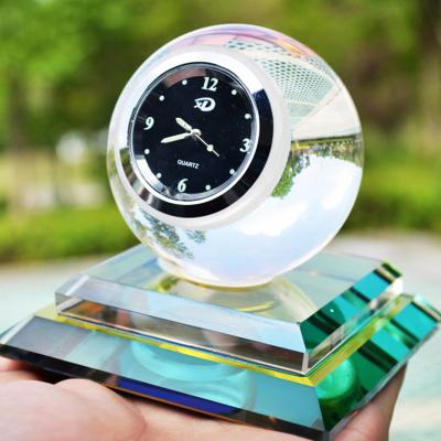 China Europe Crystal Automobile Perfume Bottle Base Crystal Ball Clock Car Ornaments for sale