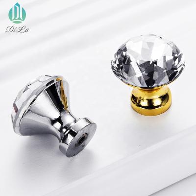 China K9 Chinese Factory Crystal Material Crystal Glass Door Handle Decorative Crystal Glass Door Furniture Knobs Handles Knobs With Diamond for sale