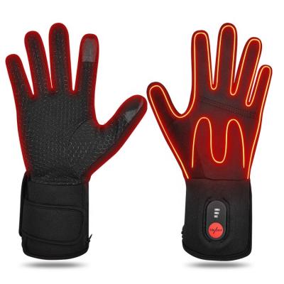 China Savior Breathable Waterproof Breathable Safety Touch Screen Rechargeable Battery Thin Liner Bike Heated Ski Thermal Gloves for sale