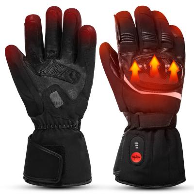 China Heated Gloves SAVIOR Winter Customized Hard Knuckle Protection Electric Battery Heated Motor Bike Gloves for sale